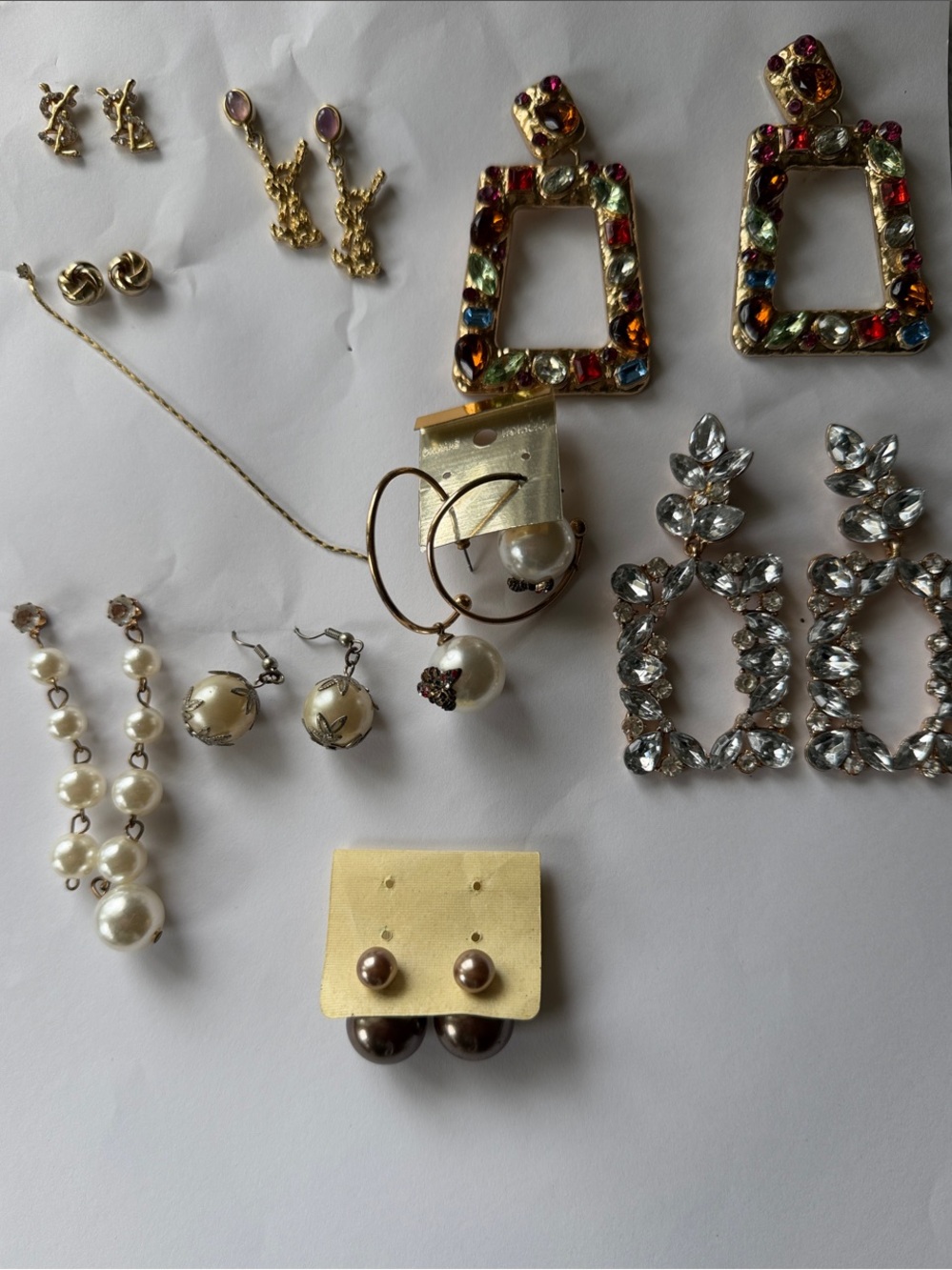 Assorted Women's Fashion Earrings - Pearl, Crystal & Multicolor Styles. All$30
